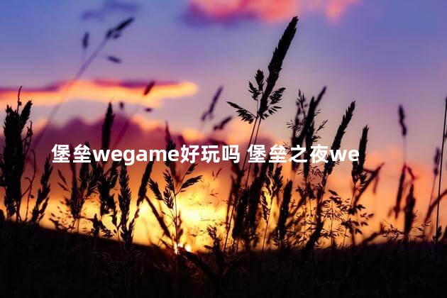 堡垒wegame好玩吗 堡垒之夜wegame和epic